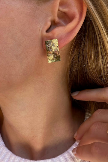 SUNRAY EARRINGS- 14K GOLD PLATE